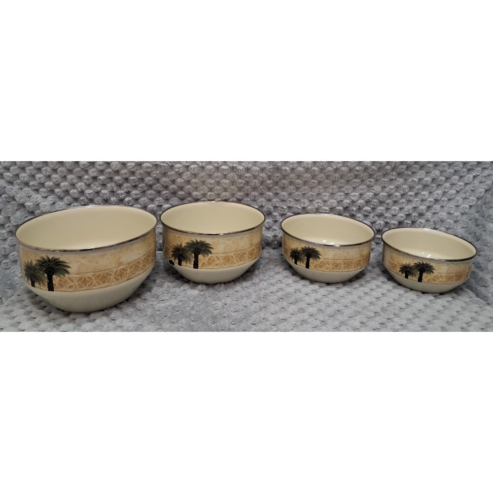 4 Pc Nesting Bowls Tabletops Unlimited Steel Mixing Bowls VTG Vitroceramic Gas